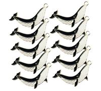 Lurrose 10Pcs DIY Whale Pendant Charms for Keychain Bag Pendant Accessories Creative Ocean Animal Gifts for Women Crafting and Handmade Jewelry