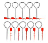 Lurrose 10pcs Fire Extinguisher Lock Pins Set with Plastic Seals Replacement Metal Safety Pull Pins for Fire Equipment Security