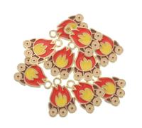 Lurrose 10pcs Flame Charm Pendants for Jewelry Making, Diy Fire Charms Necklace and Bracelet Ornaments, Craft Accessories for Bracelet and Pendant Creation