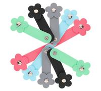 Lurrose 10Pcs Flower Cable Winder Set - Multifunctional Earphone Cord Organizer Clips in Blue, Pink, Black, Grey, Green - Sturdy Wire Holders for Desk and Travel Cable Management