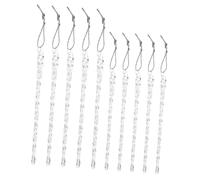 Lurrose 10pcs Glass Hanging Ornaments Crystal Spiral Design Xmas Tree Decorations for Indoor and Sheltered Outdoor Use Winter Wonderland Party Supplies