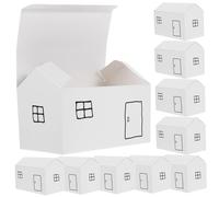 Lurrose 10PCS House Shaped Candy Packaging Boxes Small Party Supplies Lightweight Bakery Goodie Cases for Wedding Xmas Snacks Storage Festive Decoration