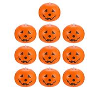 Lurrose 10Pcs Inflatable Halloween Pumpkin Balloons Orange Latex Balloon Set Halloween Party Decorations Pumpkin Supplies for Celebration