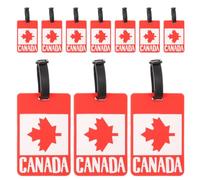 Lurrose 10pcs Luggage Bag Tags Canada Flag PVC 3D Maple Leaf Design Name Id Label for Suitcases, Work and Daily Commute