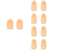 Lurrose 10pcs Manicure Finger Protector Silicone Covers Flesh Tone Artificial Nail Art Finger Replacements for Nail Practice and Salon Use