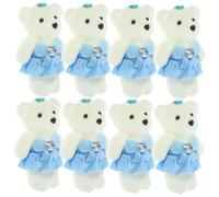Lurrose 10Pcs Mini Plush Bear Dolls Soft Stuffed Animal Decorations for Wedding Car Bouquets Cartoon Style Comfortable Touch Adorable Gift for Home and Parties