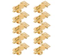 Lurrose 10pcs Mini Solid Brass Hasp Latch Locks with Screws for Jewelry Boxes Wooden Chests Cabinet Doors Shed Door Lock Hasps Safety Clasp Set