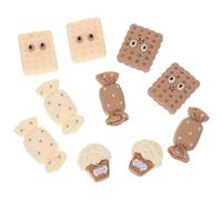 Lurrose 10pcs Miniature Resin Cookie Charms for Scrapbook and Phone Case, Solid and Smooth Resin Accessories, Lightweight DIY Craft Supplies for Clothing and Bag Decoration