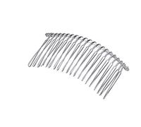 Lurrose 10pcs Minimalist Silver Metal Hair Comb Side Combs for Bridal Veil