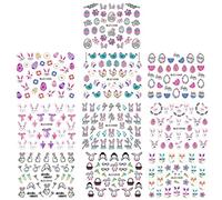 Lurrose 10Pcs Nail Art Stickers Easter Bunny Nail Decals Rabbit Chicken Egg Nail Stickers Manicure Decals Nail Art Accessory