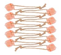 Lurrose 10pcs Natural Pink Mineral Salt Licks for Horses and Rabbits with Rope, Promotes Nutrient Absorption and Natural Mineral Enrichment, for Outdoor and Wildlife Feeding