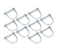 Lurrose 10pcs Quick Release D-Shackle Coupler Hitch Pin Carbon Steel Safety Locking Trailer Pin for Farm and Trailer Use 8x43mm