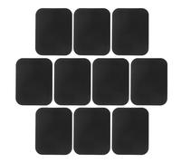 Lurrose 10pcs Rectangular Metal Stickers Phone Magnet Replacement Disc with Adhesive Backing Sturdy Iron Material for Car and Home Use Black