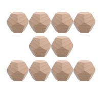 Lurrose 10pcs Unfinished Wood Dice 12-Sided Blank Wooden Blocks for Crafts and DIY Projects, Resilient Natural Wood Material, for School Activities and Board Game Nights