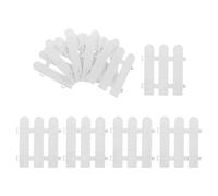 Lurrose 10pcs White Plastic Garden Fence, 17cm Round-top Picket Design, 20cm High Reinforced Decorative Border for Flower Beds, Courtyards, and Christmas Tree Displays