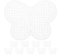 Lurrose 10pcs White Plastic Mesh Sheets for Embroidery Crafts and Tapestry, Unique Butterfly Shape Cross Stitch Canvas, Practical and Decorative for Knitting and Woven Mending