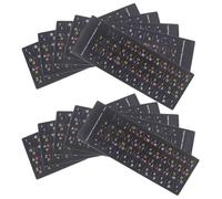 Lurrose 10sheets Keyboard Alphabet Stickers Multi-language English Hebrew Russian Ultra-thin Precise Key Positioning Laptop Letter Covers for Notebook Computer