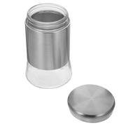 Lurrose 1100ml Stainless Steel and Glass Airtight Spice Jar with Lid, Condiment Shaker for Tea, Coffee, Nuts, and Grain Storage, Kitchen Food Canister for Pantry Organization