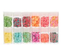 Lurrose 12 Boxes Polymer Clay Fruit Nail Art Slices Set, Random Color Soft Clay DIY Nail Decorations for Manicure and Craft Accessories