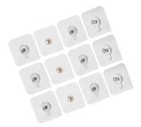 Lurrose 12 Pcs Adhesive Picture Frame Hooks Set with 9.5mm, 8mm, 6.8mm, 6mm Nails for Wall Hanging, Acrylic Self-Adhesive Hooks for Home Painting, Clock, and Album Display