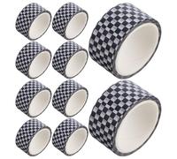Lurrose 12 Rolls Grid Washi Tape Washi Tape Set 12 Rolls Black and White for Journaling Scrapbooking and Planner Organization