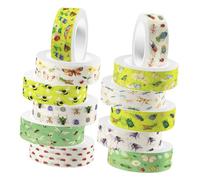 Lurrose 12 Rolls Transparent Insect Themed Washi Tape for Scrapbooking DIY Crafts Journaling Self-adhesive Decorative Tape with Butterfly Dragonfly Designs for Handbooks Diaries Albums