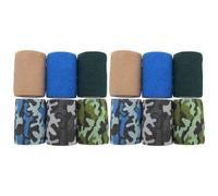 Lurrose 12pcs Adhesive for Dogs and Humans, Self-Adherent Non-Woven Fabric Wraps, Easy to Tear by Hand and Wrap, for Fingers, Wrists, and Sports First Aid