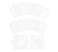 Lurrose 12Pcs Artisan Bread Stencils and Cookie Decorating Templates, Reusable Pastry Decorating Stencils with Hollow Design, for Royal Icing and Sourdough Baking, Gift for Home Bakers