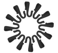 Lurrose 12pcs Black Plastic S Hooks for Kitchen Utensils Hanging, Clip-on Wire Shelf Basket Hooks for Kitchen Storage and Organization