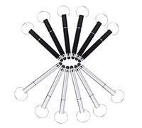 Lurrose 12pcs capacitive touch screen stylus pen keyring portable ballpoint pen set black silver shell mini keychain stylus for tablet