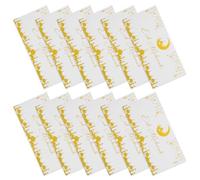 Lurrose 12pcs Eid Mubarak Card Envelopes Ramadan Cash Present Envelopes 7x3.5 Paper Festive Prints Crescent Moons Stars Compact Design for Present Exchanges and Ramadan Blessings