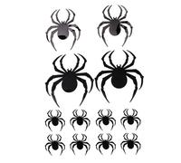 Lurrose 12pcs Halloween Themed Wall Stickers 3D Design Spider Sticker Removable PVC Black Spider Shape for Wall Decor Party Layout Halloween Party Decorations