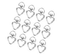 Lurrose 12pcs Heart Shape Keychain Clips Snap Hook Carabiner Silver Zinc Alloy Versatile Use Secure Attachment Stylish Design for DIY Projects and Bags