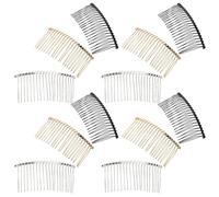Lurrose 12pcs Metal Hair Combs for Women with Smooth 20-teeth Design, Portable Classic Bridal Veil Comb Set, for Everyday Use and Travel Hair Accessories