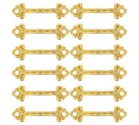 Lurrose 12PCS Mini Vintage Cabinet Handles - Gold Decorative Drawer Pulls Furniture Hardware for Mini Jewelry Box Drawer Chest
