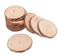 Lurrose 12pcs Natural Round Wood Slices for Painting Unfinished Pine Wood Discs with Bark Thick DIY Craft Coasters for Engraving Decoration and Handmade Art Projects