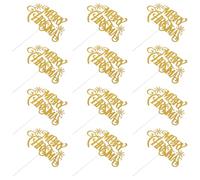 Lurrose 12pcs Paper Cake Picks Merry Christmas Snowflake Topper Decorations for Cakes and Ice Cream in Golden Colour Creative and Design for Christmas Party