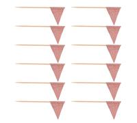 Lurrose 12pcs Rose Gold Glitter Triangle Cake Picks Portable Cupcake Decoration Flag Toppers for Birthday Wedding Party Food Styling and Secure Placement