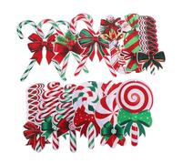 Lurrose 12pcs Shatterproof Christmas Candy Cane Ornaments Plastic Lollipop Hanging Decorations for Xmas Tree Indoor Outdoor Festive Party Home Decor