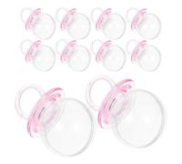 Lurrose 12pcs Shower Favor Boxes Clear Mini Pacifier Candy Containers Small Transparent Treat Holders for Sweets Chocolates Party Favors Creative Gender Reveal Decoration