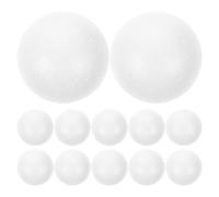 Lurrose 12Pcs White Polystyrene Foam Balls 5Cm Smooth Surface for Handmade Crafts and Festive Decorations Designed for -Friendly Use