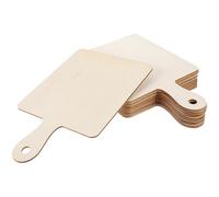 Lurrose 12PCS Wooden Cutting Board with Handle - 9x5.5 Inch Rectangle Unfinished Wood Paddle - Serving Chopping Board Cutout Blank Wood Charcuterie Cheese Tray for DIY Craft