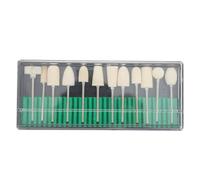 Lurrose 12pcs Wool Nail Drill Bits Set for Manicure Pedicure, Soft Polishing and Grinding Heads, Suitable for Home and Salon Nail Care Tools