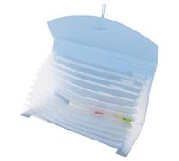 Lurrose 13-compartment Blue Plastic Expanding File Folder Accordion Organizer A6 Multi-layer Receipt Holder Portable Household Small File Storage Bag for Office and Travel