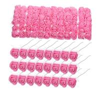 Lurrose 144Pcs Mini Artificial Rose Flowers Small Pink Faux Rose Heads Lightweight for Wedding Birthday Christmas DIY Crafts Home Decoration