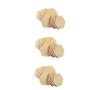 Lurrose 150 pcs Beech Wooden Hexagonal Pieces Ornaments Smooth DIY Crafts Decorations for Wedding Birthday Christmas Party Embellishments