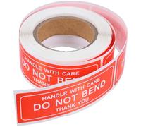 Lurrose 150pcs/roll Warning Stickers Handle with Care Fragile Warning Sticker Material Red and White Eye-catching Labels for Transit and Storage