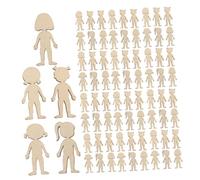 Lurrose 150pcs Wooden Girl Cutouts for Crafts Unfinished Smooth Wood People Shapes Safe Kindergarten Teaching Tool for Motor Skills Development and Classroom Collaborative Art Projects