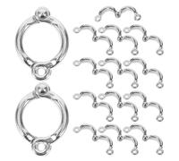 Lurrose 15PCS Parrot Leg Bands with Opening Clip Metal Bird Anklet Rings for Conures Cockatoos African Greys Outdoor Flight Training and Identification Accessories