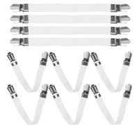 Lurrose 16pcs Adjustable Ironing Board Cover Clips Set Elastic Ironing Board Cover Fasteners with Strong Grip Reusable Straps for Secure Fit